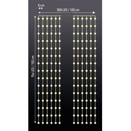 LED Weihnachtsvorhang LED/3xAA