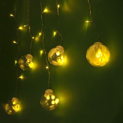 LED Weihnachtsvorhang WISH BALLS 108xLED/8 Funktionen 4,5 m warmweiß