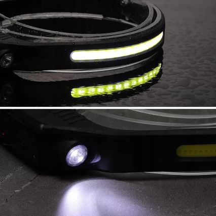 LED wiederaufladbare Stirnlampe mit Dimmfunktion und Sensor 2xLED/5V IP44 350 lm 1200 mAh