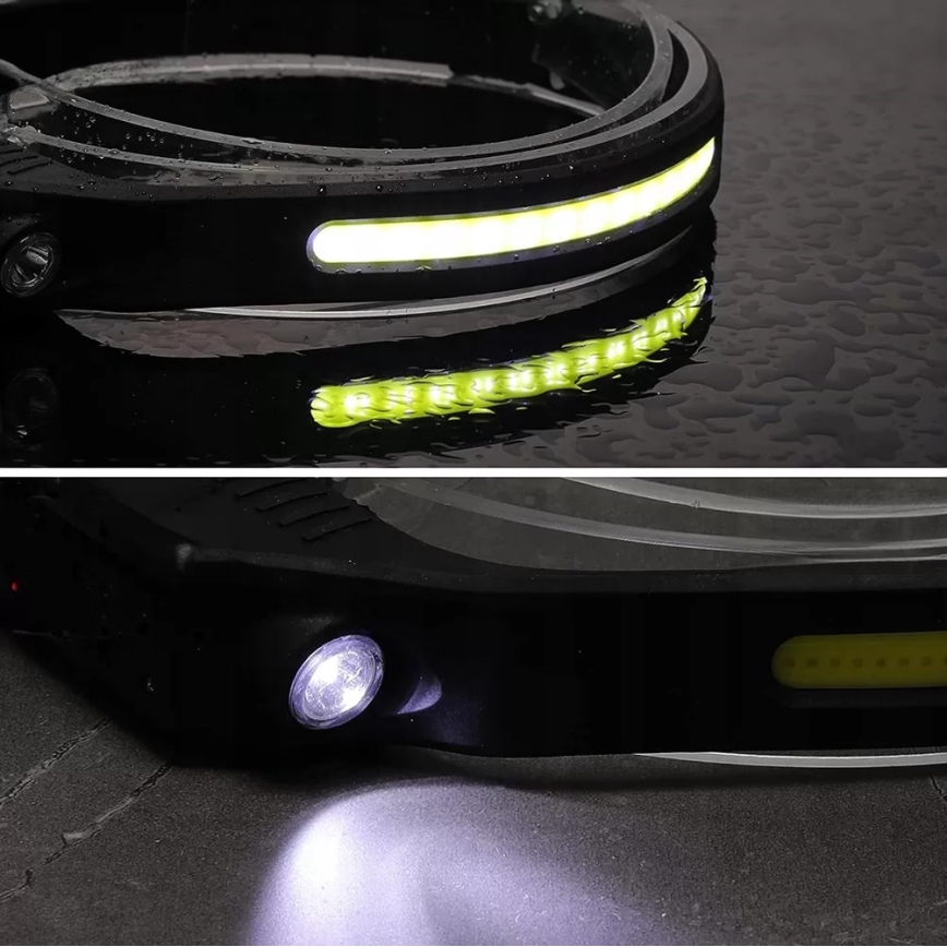 LED wiederaufladbare Stirnlampe mit Dimmfunktion und Sensor 2xLED/5V IP44 350 lm 1200 mAh