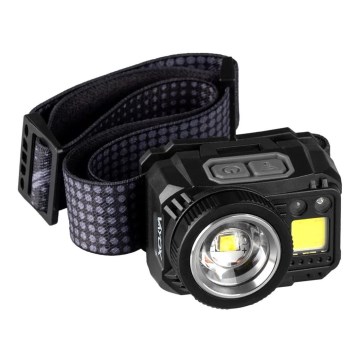 LED wiederaufladbare Stirnlampe mit Dimmfunktion, Sensor und rotem Licht LED/6W/5V/3xAAA IP44 500 lm 1200 mAh