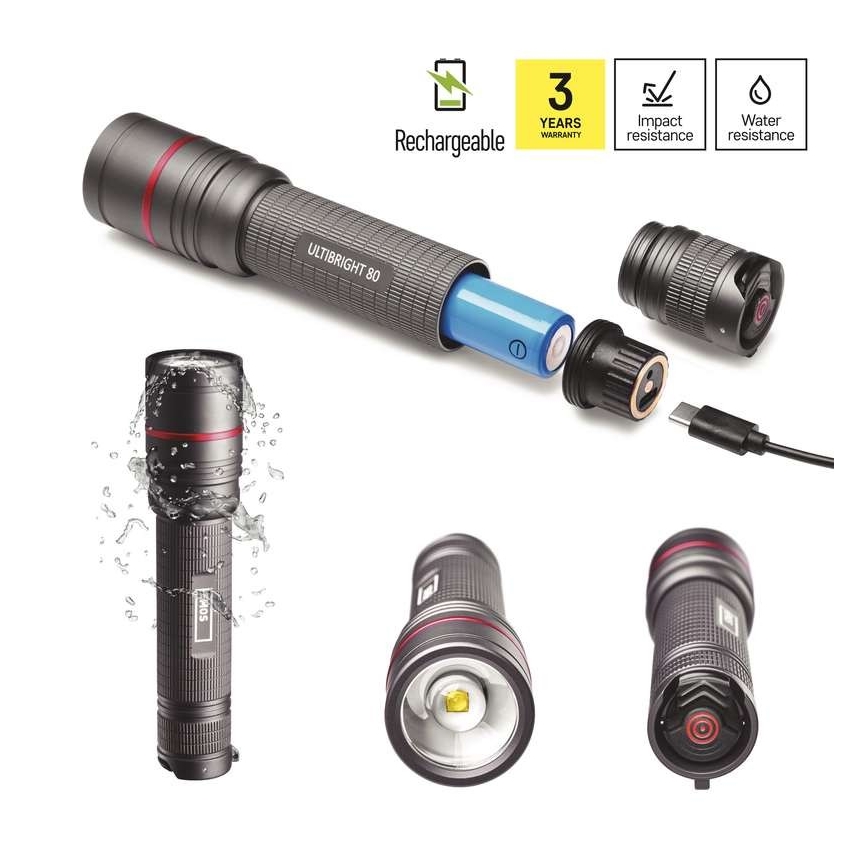 LED Wiederaufladbare Taschenlampe LED/USB/3,7V IP65 600lm