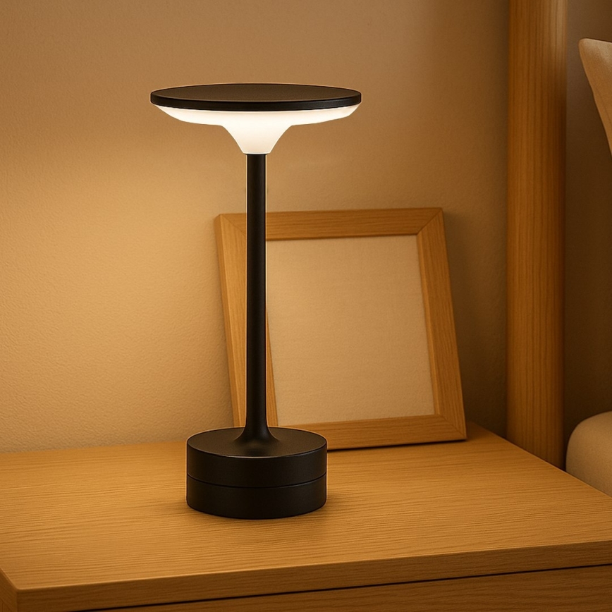 LED wiederaufladbare Touch-Tischlampe TAVOLO LED/2,5W/5V 2400 mAh 3000-6000K schwarz