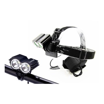 LED Wiederaufladbare Zyklo-und Stirlampe 2xCree XML-T6 1100lm