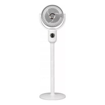 LED Wiederaufladbarer Standventilator mit LED-Beleuchtung LED/4,8W/5V USB 7200 mAh weiß + Fernbedienung