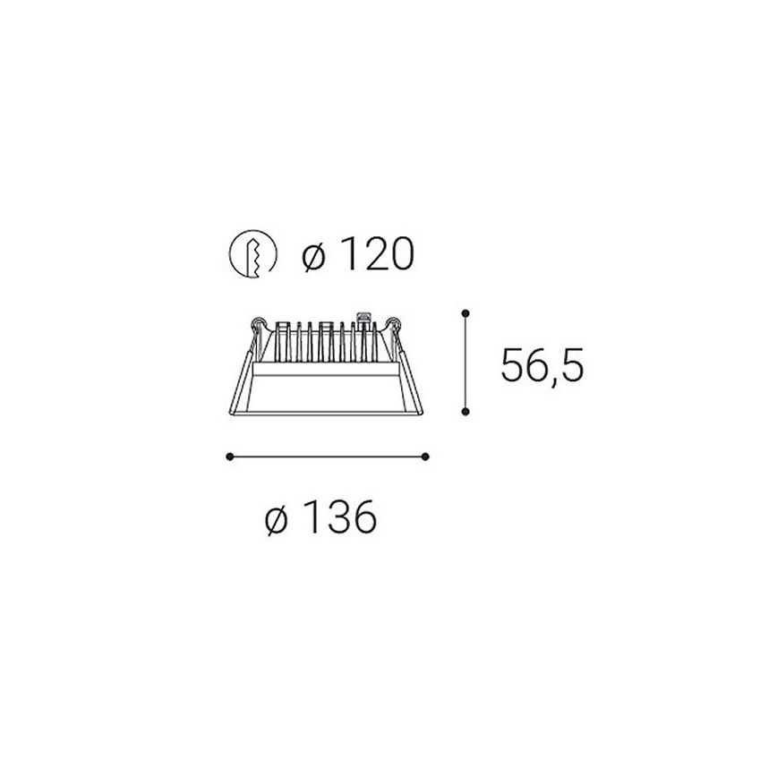LED2 – Dimmbare LED-Einbauleuchte fürs Badezimmer ZETA LED/15W/230V 4000K IP44