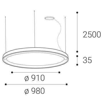 LED2 - Dimmbare LED-Hängeleuchte an einer Schnur BELLA LED/80W/230V 3000K/4000K weiß