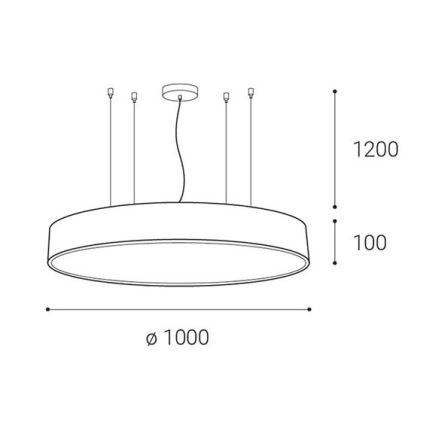 LED2 - Dimmbare LED-Hängeleuchte an einer Schnur MONO LED/153W/230V 3000K/4000K schwarz