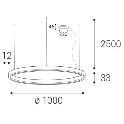 LED2 - Dimmbare LED-Hängeleuchte an Schnur CIRCLE LED/80W/230V 3000K/4000K d 100 cm weiß