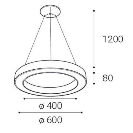 LED2 - Dimmbare LED-Hängeleuchte an Schnur SATURN LED/50W/230V 3000K/4000K schwarz