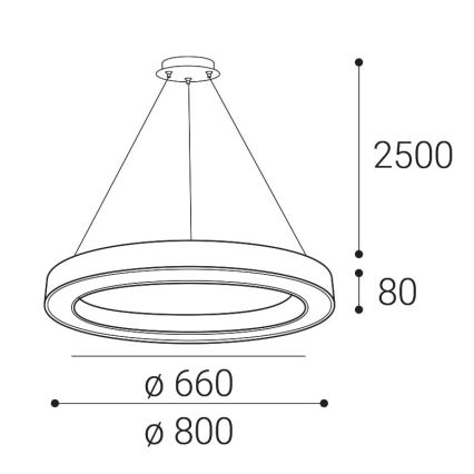 LED2 - Dimmbare LED-Hängeleuchte an Schnur SATURN LED/60W/230V 3000K/4000K schwarz