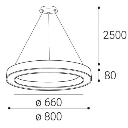 LED2 - Dimmbare LED-Hängeleuchte an Schnur SATURN LED/60W/230V 3000K/4000K weiß