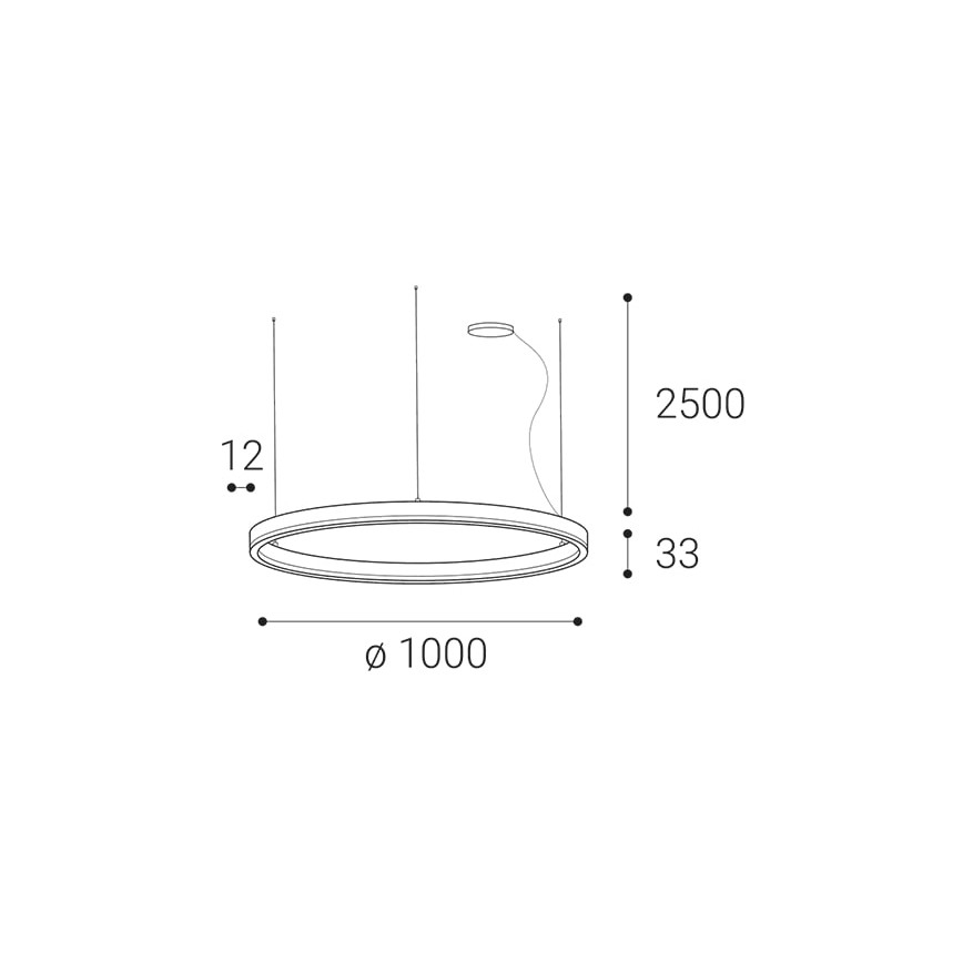 LED2 - LED dimmbare Hängeleuchte an Kabel SATURN LED/80W/230V Ø 100 cm weiß