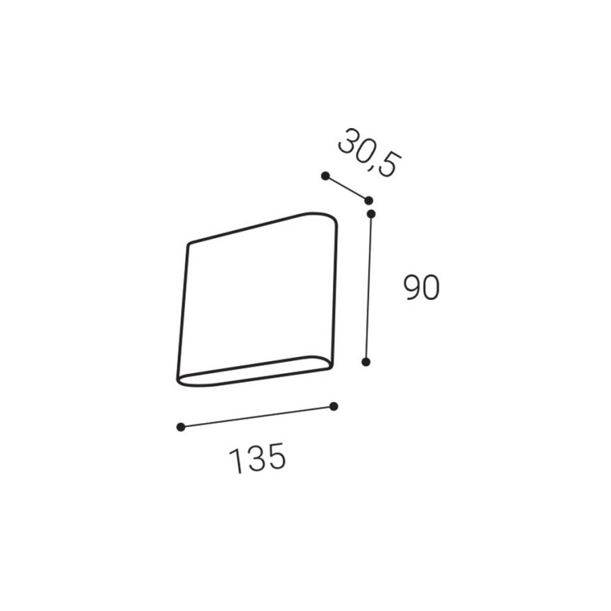 LED2 - LED-Außenwandleuchte FLAT 2xLED/3W/230V IP65 3000K/4000K/5700K schwarz