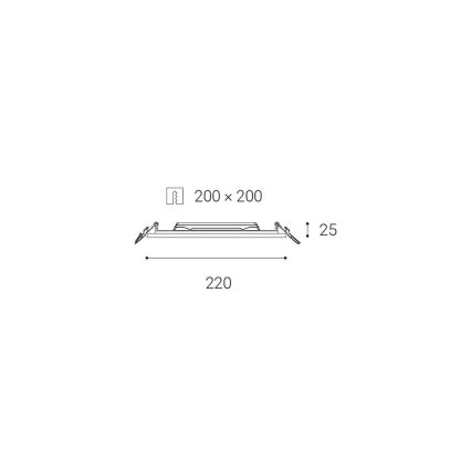 LED2 - LED-Badezimmer-Einbauleuchte SLIM LED/20W/230V IP43 CRI 90