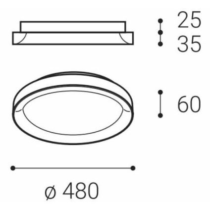 LED2 - LED-Deckenleuchte BELLA SLIM LED/38W/230V 3000/4000K schwarz