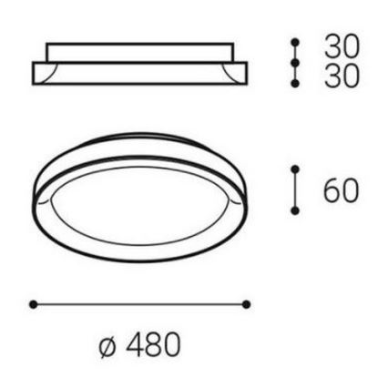 LED2 - LED-Deckenleuchte BELLA SLIM LED/38W/230V 3000/4000K weiß