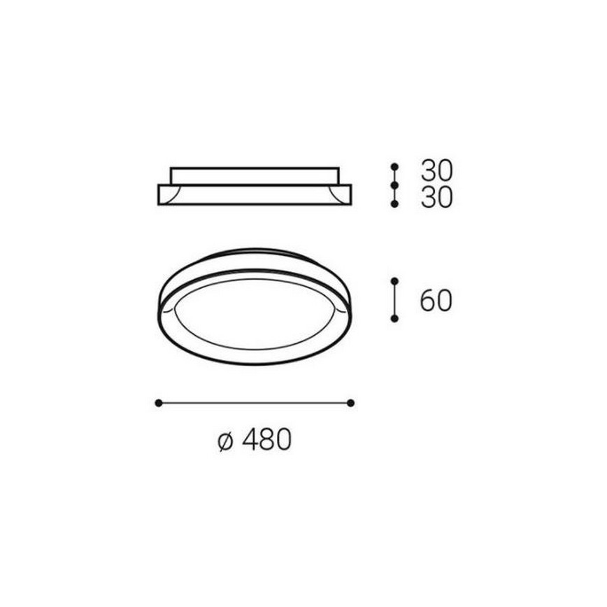 LED2 - LED-Deckenleuchte BELLA SLIM LED/38W/230V 3000/4000K weiß