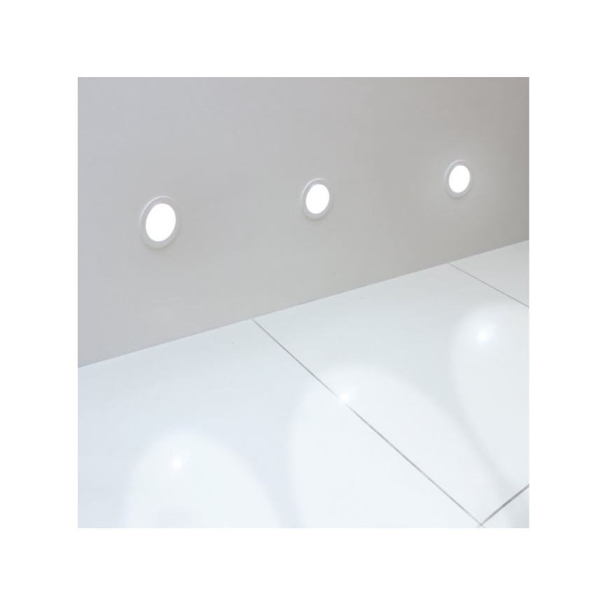 LED2 - LED-Einbauleuchte WALK LED/1W/230V + Montagekasten