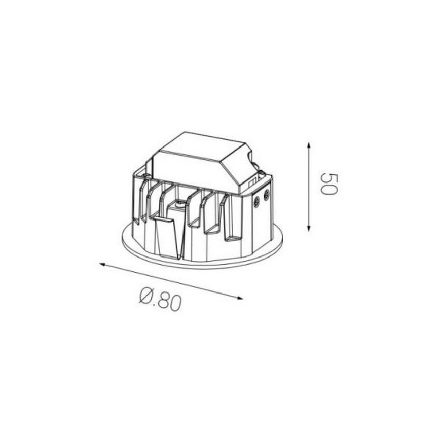 LED2 - LED-Einbauleuchte WALK LED/1W/230V + Montagekasten