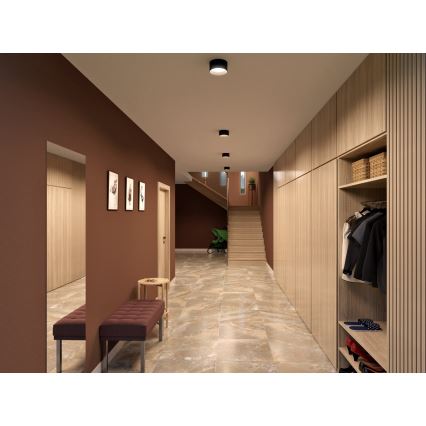 LED2 - LED-Einbaustrahler ZETA ON LED/8W/230V 3000/3500/4000K Ø 9 cm schwarz