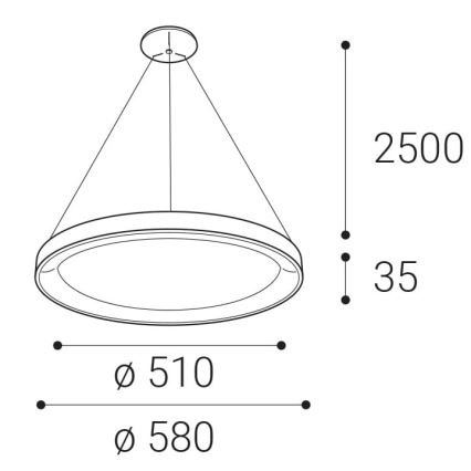 LED2 - LED-Hängeleuchte an einer Schnur BELLA LED/48W/230V 3000K/4000K weiß