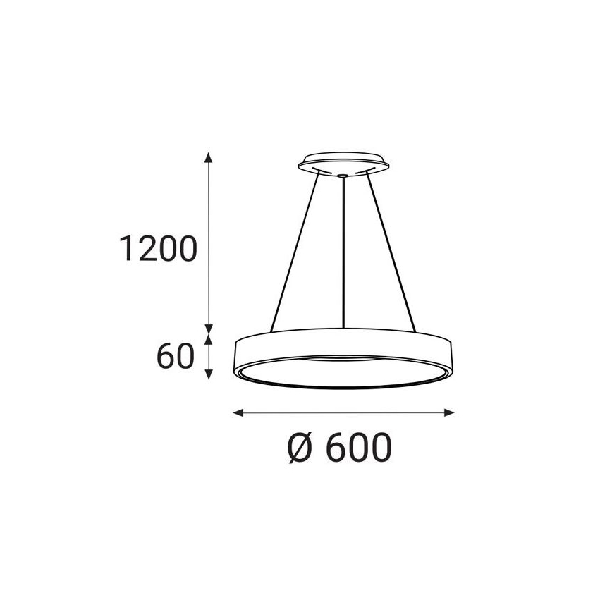 LED2 - LED-Hängeleuchte an Schnur BELLA LED/50W/230V 3000K d 60 cm weiß