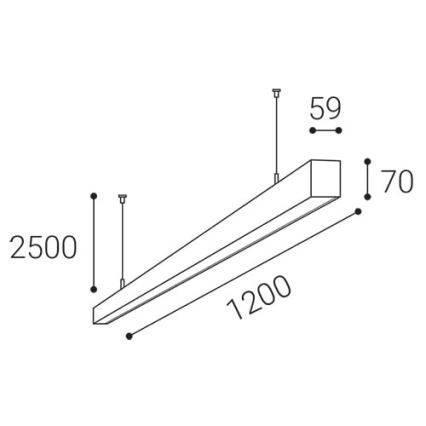 LED2 - LED-Hängeleuchte an Schnur NOLI LED/40W/230V 3000K/3500K/4000K weiß