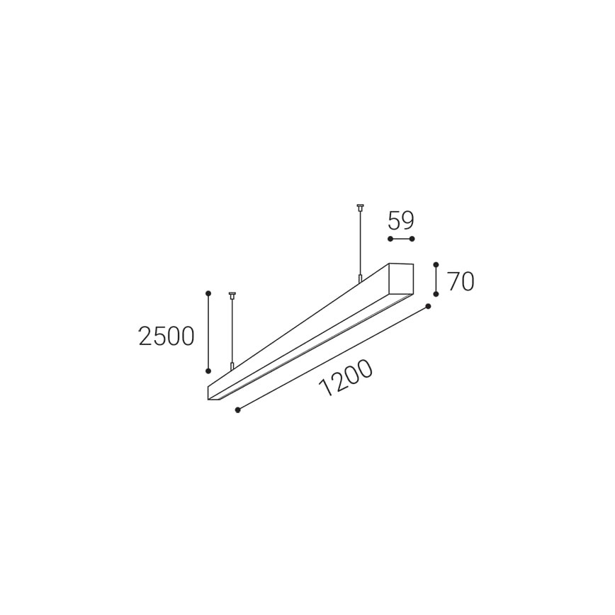 LED2 - LED-Hängeleuchte an Schnur NOLI LED/40W/230V 3000K/3500K/4000K weiß