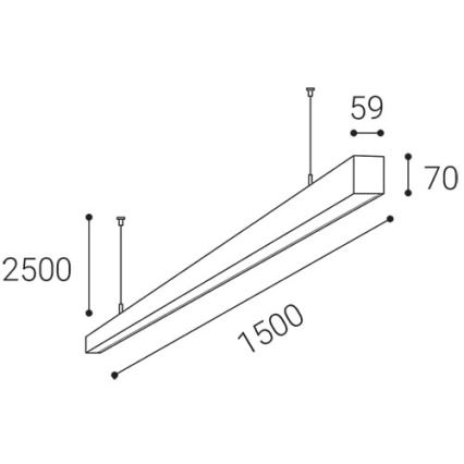 LED2 - LED-Hängeleuchte an Schnur NOLI LED/60W/230V 3000K/3500K/4000K schwarz