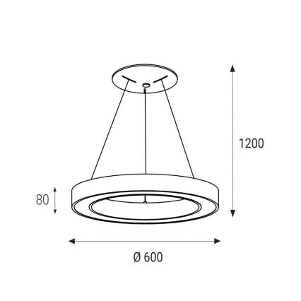 LED2 - LED-Hängeleuchte an Schnur SATURN LED/50W/230V 3000K d 60 cm weiß