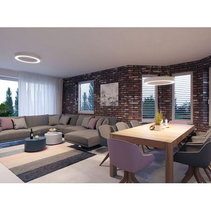 LED2 - LED-Hängeleuchte an Schnur SATURN LED/80W/230V 4000K d 80 cm weiß