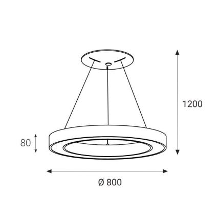 LED2 - LED-Hängeleuchte an Schnur SATURN LED/80W/230V 4000K d 80 cm weiß