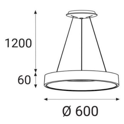 LED2 - LED-Kronleuchter an Schnur BELLA LED/50W/230V 3000/4000K schwarz