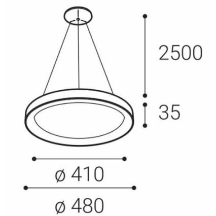 LED2 - LED-Kronleuchter an Schnur BELLA SLIM LED/38W/230V 3000/4000K schwarz