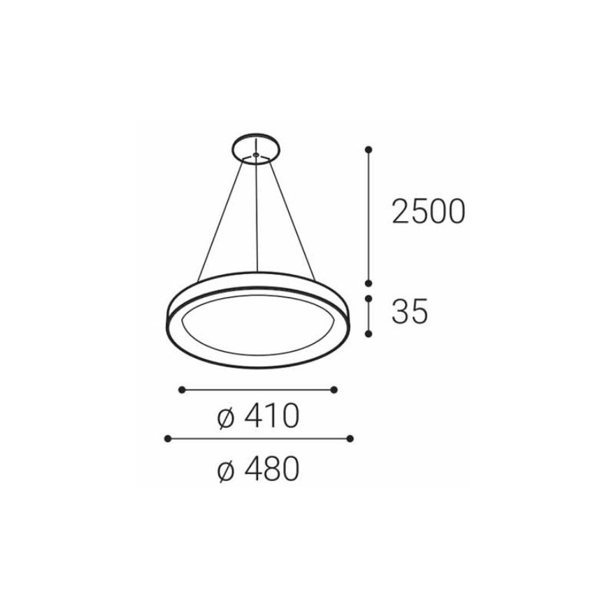 LED2 - LED-Kronleuchter an Schnur BELLA SLIM LED/38W/230V 3000/4000K weiß