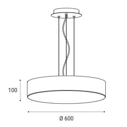 LED2 - LED-Kronleuchter an Schnur MONO LED/60W/230V 3000/4000K schwarz