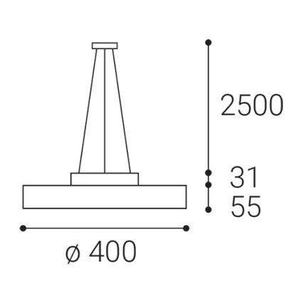 LED2 - LED-Pendelleuchte an Seil ROTO LED/48W/230V 2700K/3300K/4000K IP40 schwarz Ø 40 cm