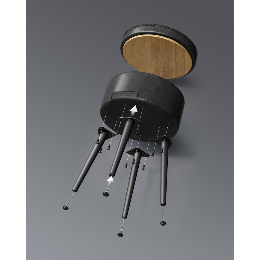 Lederhocker CORE, schwarz