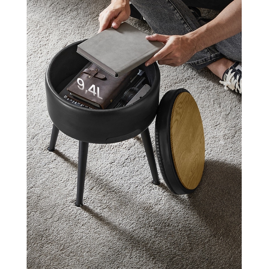 Lederhocker CORE, schwarz