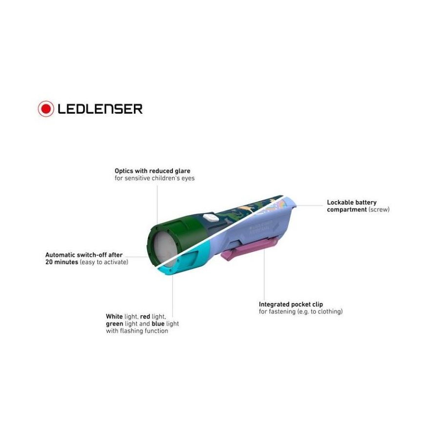 Ledlenser KIDBEAM4 RAINBOW - dimmbare Kinder-Taschenlampe LED/2xAAA IP44 violett