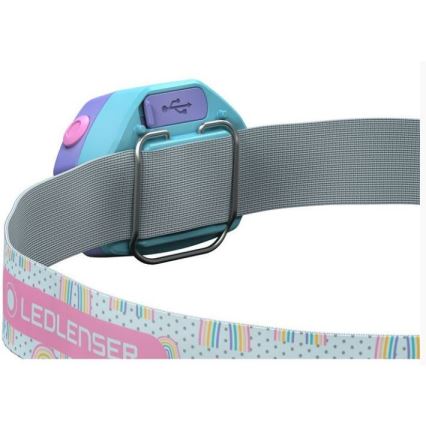Ledlenser KIDLED4R RAINBOW - LED dimmbar, wiederaufladbar Kinder-Stirnlampe LED/280 mAh IPX4 40lm 18 h violett