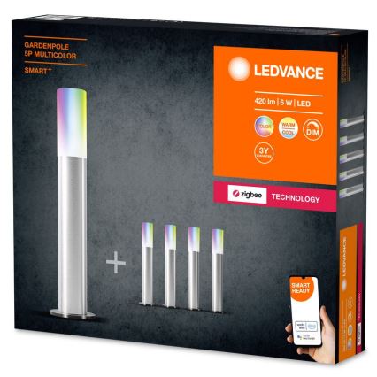 Ledvance - SET 5x LED RGBW Dimmbarer Außenleuchte SMART+ GARDENPOLE LED/6W/230V IP44