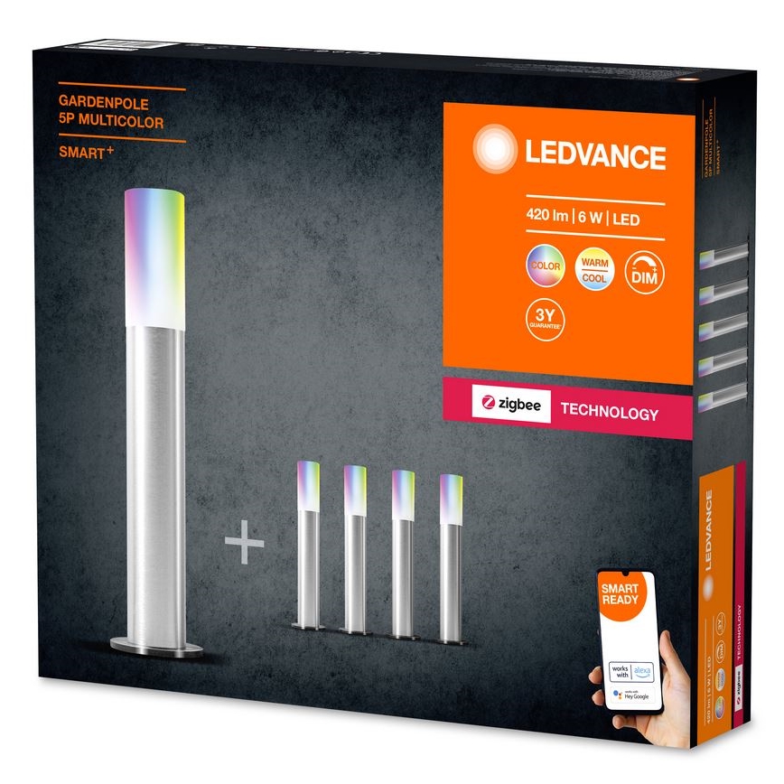 Ledvance - SET 5x LED RGBW Dimmbarer Außenleuchte SMART+ GARDENPOLE LED/6W/230V IP44