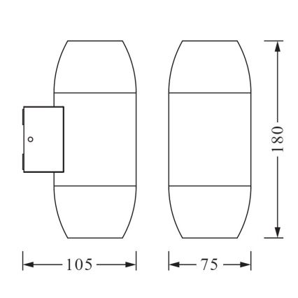 Ledvance - Außenwandbeleuchtung CANNON 2xGU10/35W/230V IP44