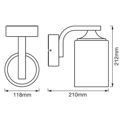 Ledvance - Außenwandleuchte CYLINDER 1xE27/60W/230V IP43