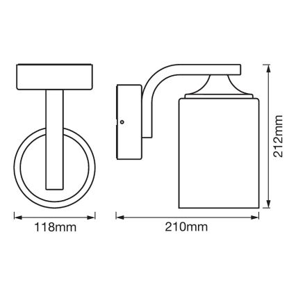 Ledvance - Außenwandleuchte CYLINDER 1xE27/60W/230V IP43 weiß