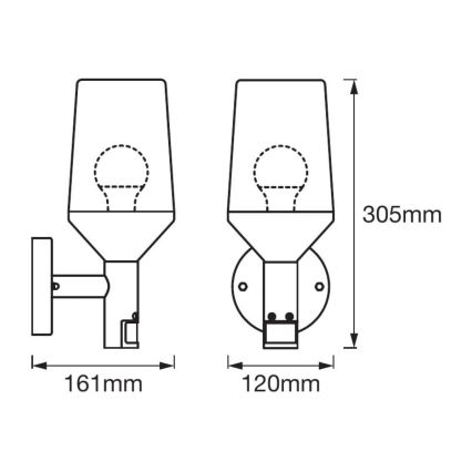 Ledvance - Außenwandleuchte mit Sensor CALICE 1xE27/60W/230V IP44