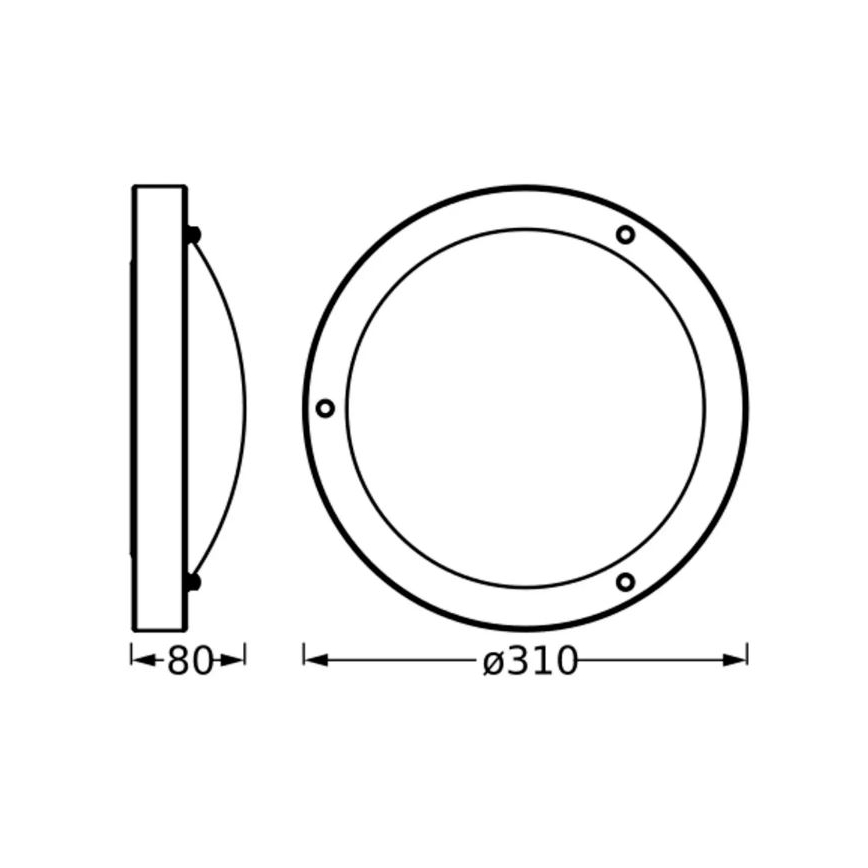 Ledvance - Badezimmer-Deckenleuchte BATHROOM CLASSIC 1xE27/15W/230V IP44