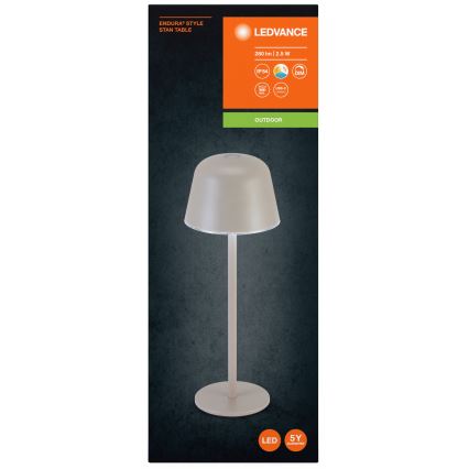 Ledvance - Dimmbare aufladbare LED-Leuchte für Außenbereiche TABLE LED/2,5W/5V IP54 beige